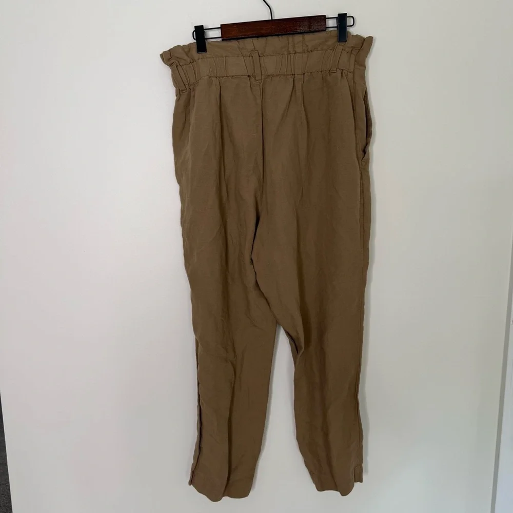 H&M Linen Blend Paperbag Waist Pants Size 10